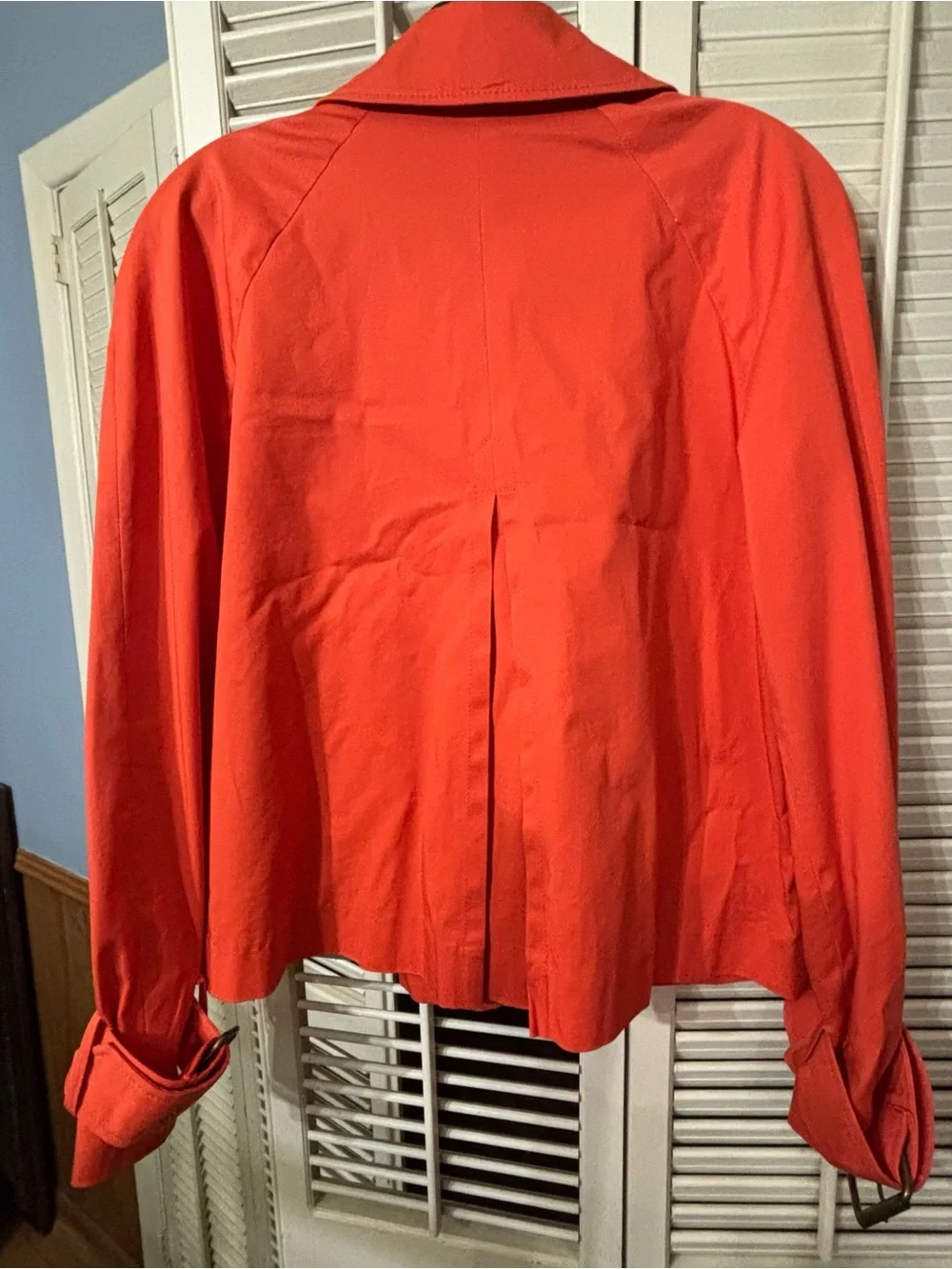 Tory Burch Bright Orange Curtis Utility Button-Front Utility Jacket